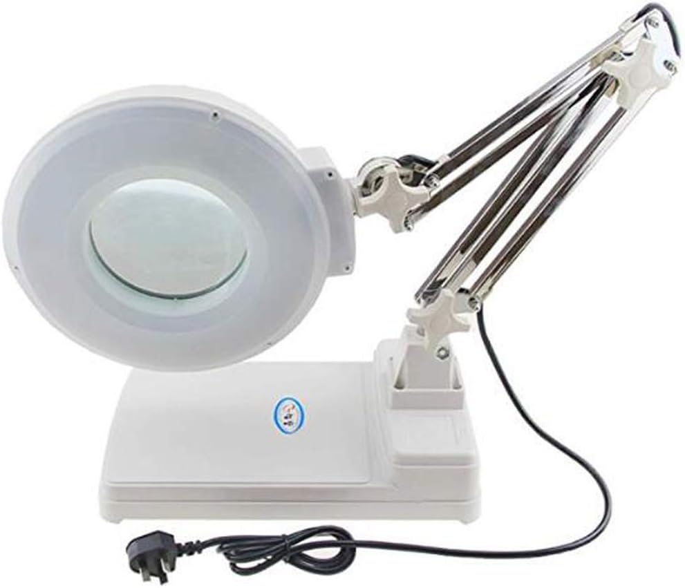 LED Desk Table Lamp Magnifier 10X Magnifying Glass Adjustable Arm Magnifier Lamp Super Bright Light for Reading Electronic Maintenance Inspection Table Craft