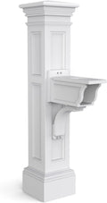 Mayne Inc. Liberty Single Arm Mail Post - White - 31in L x 14in W x 64in H - Liberty Post & Arm, Hardware Kit (5805-W)