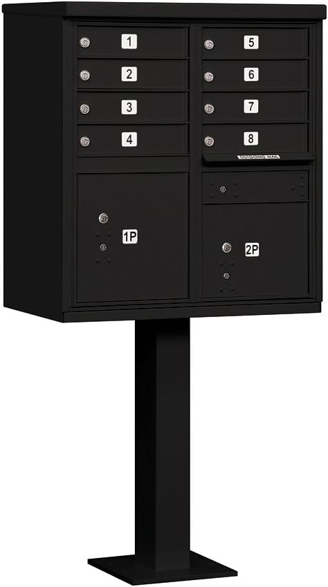 Salsbury Industries 3308BLK-U 8 A Size Doors, United States Postal Access Type I Cluster Box Unit, Black