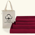 Egyptian Cotton Queen Size Sheet Set, 4Pc Bed Set, Soft & Breathable Percale Weave, Fits 10-12' Deep Pocket, Hotel-Quality 1000 Series Bed Sheets (Solid, Burgundy)