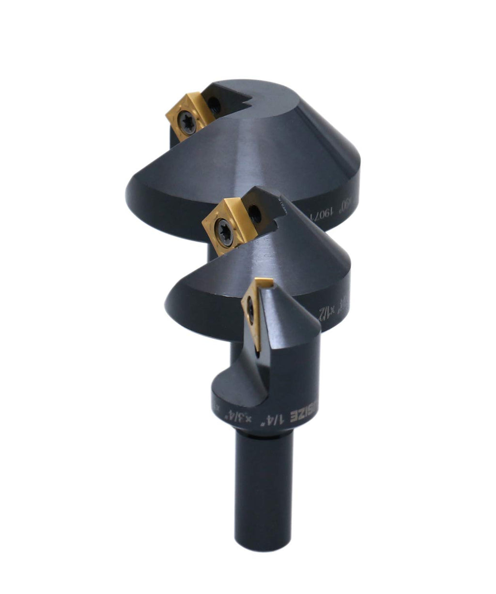 Accusize Industrial Tools 1/4'', 1/2'' and 1-1/4'' 90 Degree Indexable Carbide Countersinks, 0046-0990