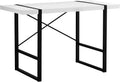Monarch Specialties Laptop Table for Home & Office-Study Computer Desk-Modern Style-Metal Legs, 48' L, White
