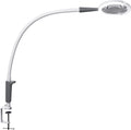 Daylight Magnificent Pro™ LED Magnifying Lamp with Clamp – 2-in-1 Task Light & Magnifier, 5,500 Lux at 6', 5' 1.75X Lens, 3 Brightness Levels, Flexible 26' Arm, 95+ CRI, Easy Twist Head – White/Grey