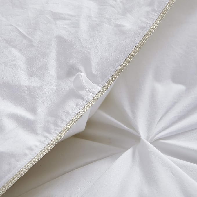 Luxurious All-Season Luxury Siberian Goose Down Pinch Pleated Comforter Duvet Insert 1200 Thread Count 120 X 98 inches, 100% Egyptian Cotton Down Feather Comforter (Palatial King, White)