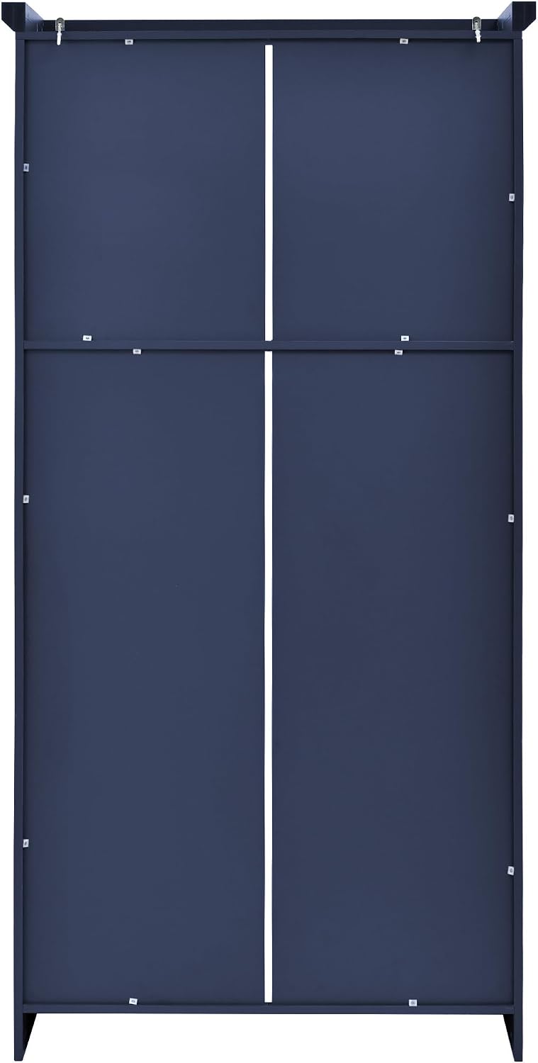 Freestanding Kitchen Pantry Storage Cabinet, 70.9''H Tall Wooden Kitchen Organizers with 4 Doors, 2 Door Shelves, 8 Pull-out Trays and Adjustable Shelf for Dining Room Living Room (Blue-8.5)