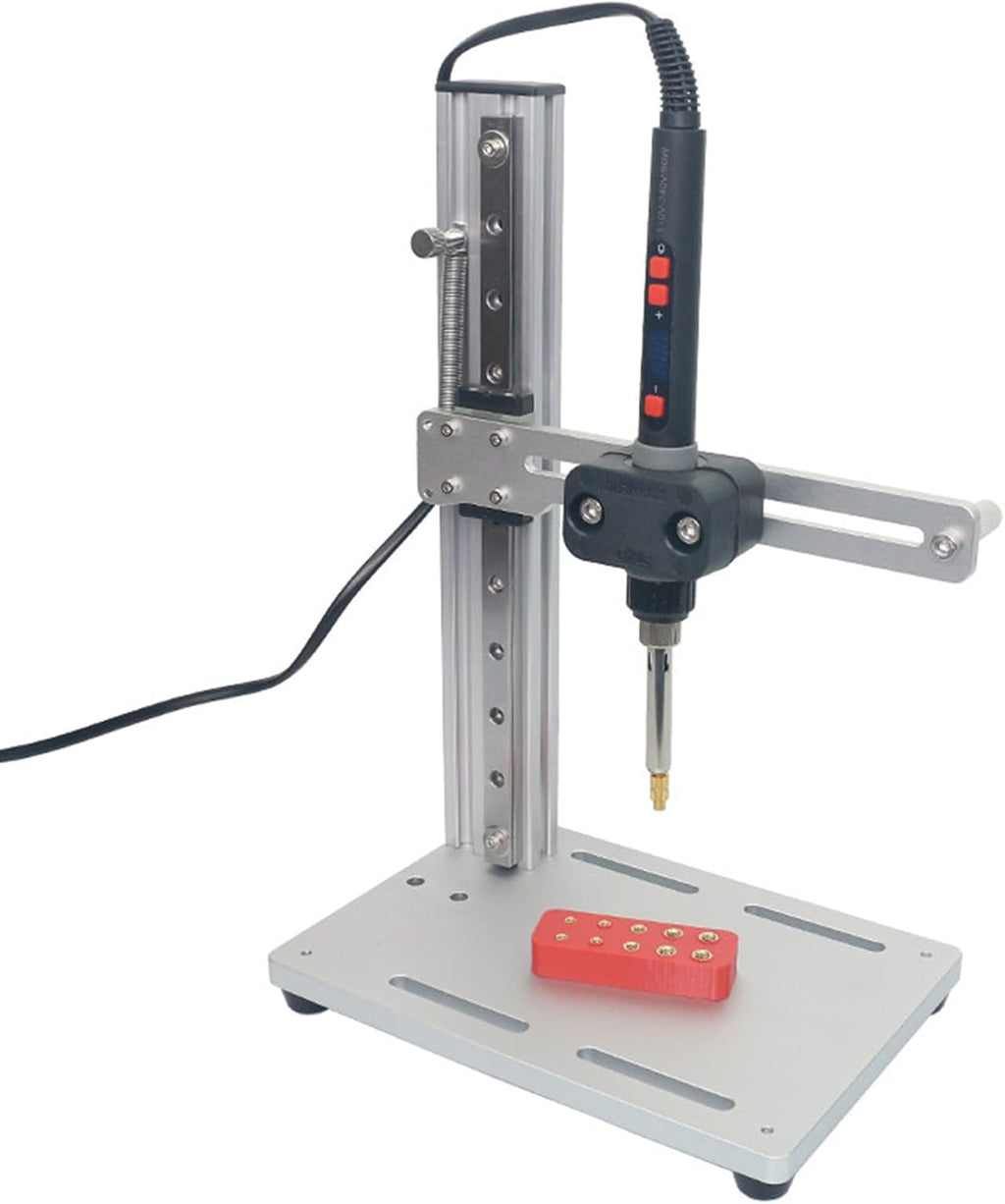 Vertical Heat Pressing Machine, Vertical Heat Set Insert Tool, Multi-Directional Adjustment, with Heat Set Tips M2-M8, for Plastic and 3D Printing Components