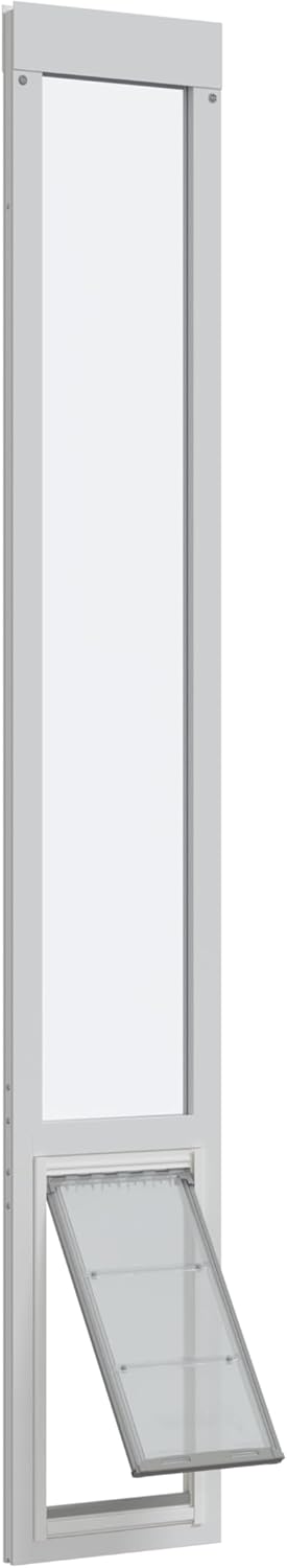 Endura Flap Pet Door for Vinyl Sliding Glass Doors | Weatherproof & Insulated Dog Door for Vinyl Sliders | Durable with Secure Locking Cover | White, XXL Flap, 93.25'-96.25' Slider Height