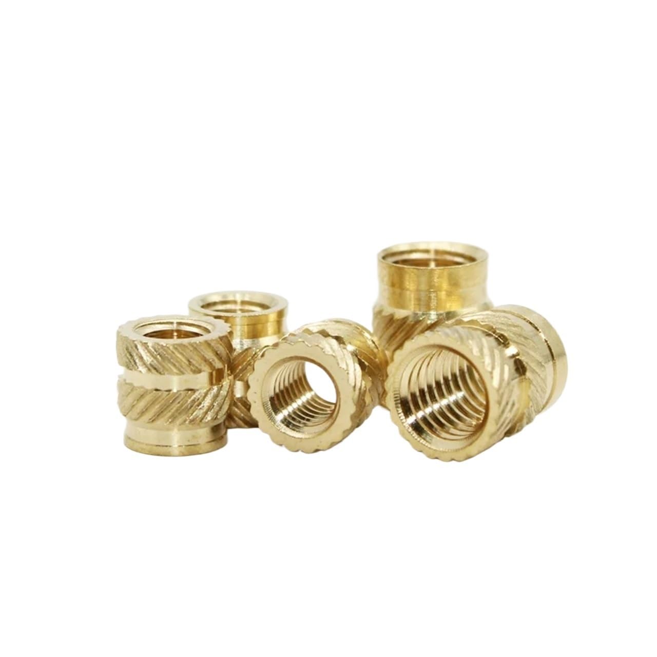 Brass Metric Knurled Nuts，Heat-Set Threaded Insert Brass Threaded Insert Nut Kit M2 M2.5 M3 M4 M5 M6 M8 Hot Melt Heat Knurled Embed Injection Copper Insertnut(1400pcs M2 m4)