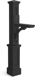 Mayne Newport Plus Mailbox Post with Standard Arm – Weather-Resistant, Durable Classic Design – Easy-to-Install Outdoor Mailbox Post
