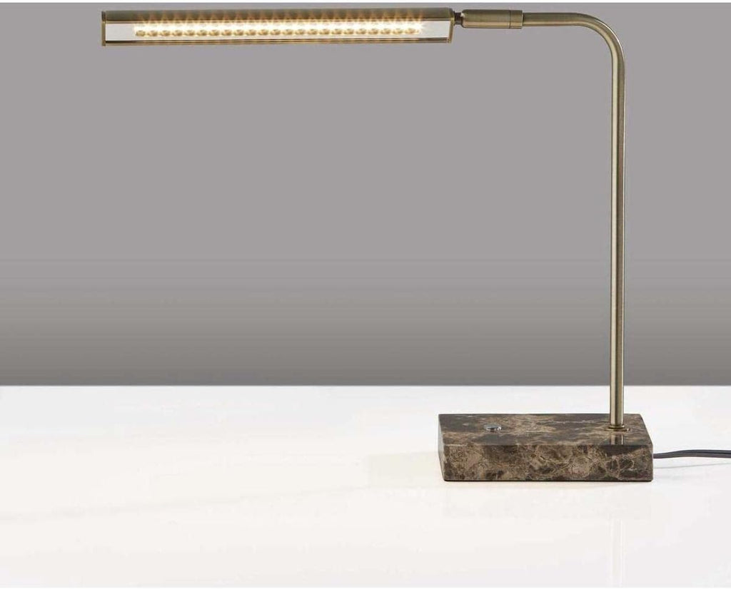Adesso Home 3557-21 Transitional LED Desk Lamp from Reader Collection in Brass-Antique Finish, 17.50 inches, Bronze