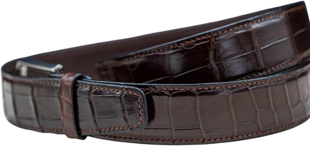 Genuine Alligator Leather Belts Buckle for Men, Crocodile Skin Belt for Mens