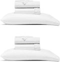 THREAD SPREAD Twin XL Size Bed Sheets Set, Luxury 1000 Series 100% Egyptian Cotton Sheets Twin XL Size (Pack of 2, White), Silky Soft, Cooling, Sateen Weave, 16' Deep Pocket Hotel Quality Sheet Set