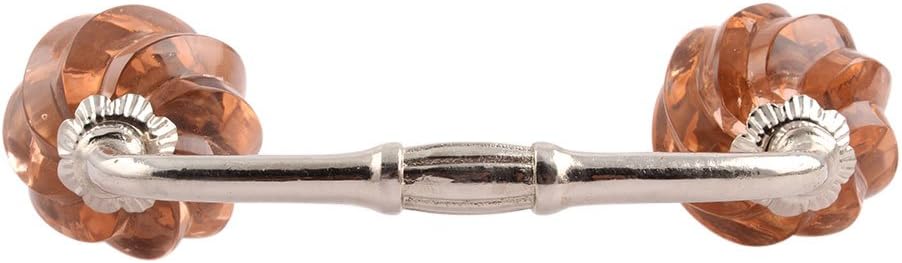 Indian Shelf 4 Pack Glass Drawer Handles for Cabinets and Drawers Pink Dresser Pulls for Door Silver Hardware 8' Hole to Hole -BH-381-GFK-112