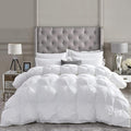 Luxurious All-Season Luxury Siberian Goose Down Pinch Pleated Comforter Duvet Insert 1200 Thread Count 120 X 98 inches, 100% Egyptian Cotton Down Feather Comforter (Palatial King, White)