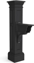 Mayne Inc. Liberty Single Arm Mail Post - Black - 31in L x 14in W x 64in H - Liberty Post & Arm, Hardware Kit (5805-B)