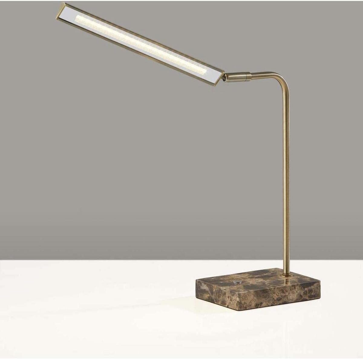 Adesso Home 3557-21 Transitional LED Desk Lamp from Reader Collection in Brass-Antique Finish, 17.50 inches, Bronze