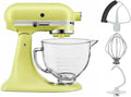 KitchenAid 5-Quart Tilt Head Stand Mixer With Flex Edge Beater Glass Bowl Kyoto Glow Green Yellow