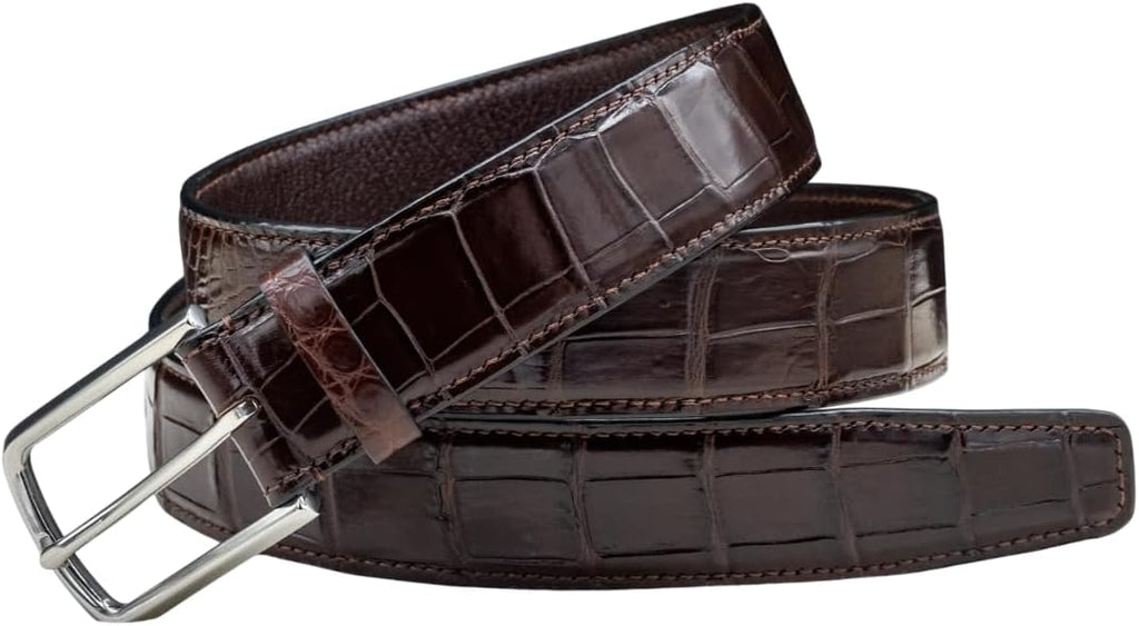 Genuine Alligator Leather Belts Buckle for Men, Crocodile Skin Belt for Mens