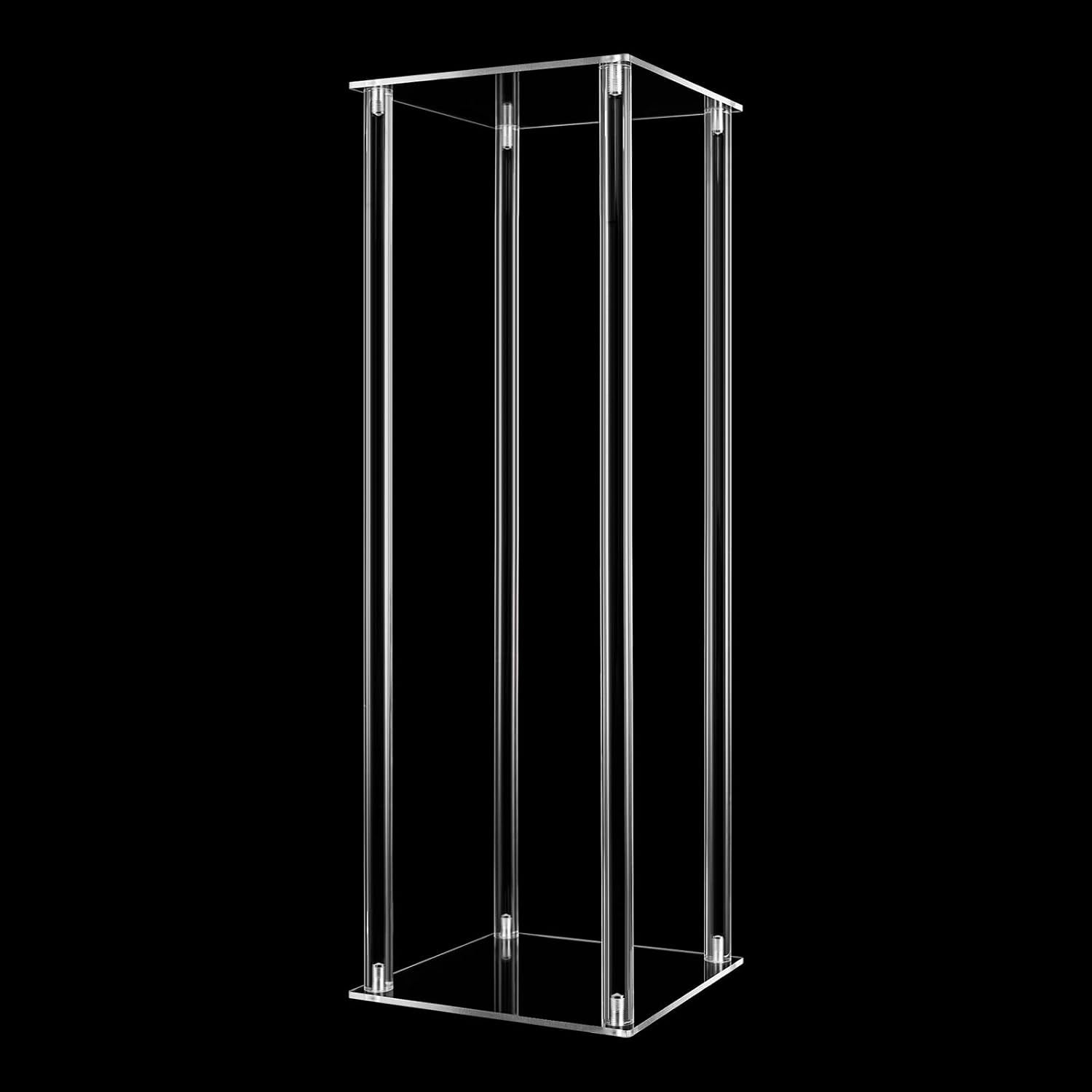 10Pcs Acrylic Flower Vase, 23.62 inch Clear Flower Vases for Centerpieces, Acrylic Column Flower Container, Wedding Flower Stand for Anniversary Celebration