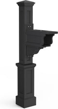 Mayne Dover Single Arm Mail Post - Black - 25.5in x 8in x 56.5in - Standard Post, Arm & Hardware Kit Included (5810-B)