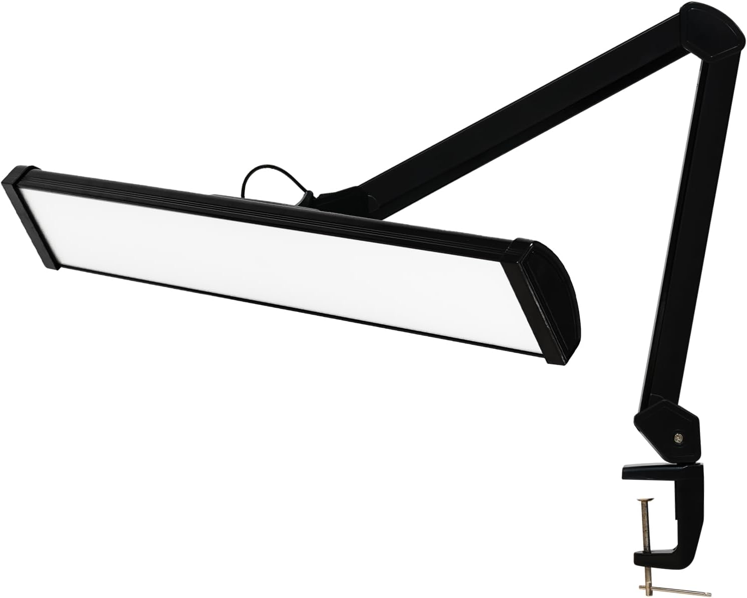 LED Architect Desk Lamp with Clamp, Metal Swing Arm 4500 Lumens Dimming Office Table Lamp for Task Work Drafting Reading Desktop, 342PCS Bright LEDs, 50W Workbench Lamp(Black)