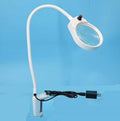 Led Magnifying Lamp with Clamp, with Adjustable Swivel Arm Light, 5X 15X Magnifier Vertical Desk Magnifying Lamp Light Beauty Adjustable Beauty Stand Salon Tattoo Nail Skin,