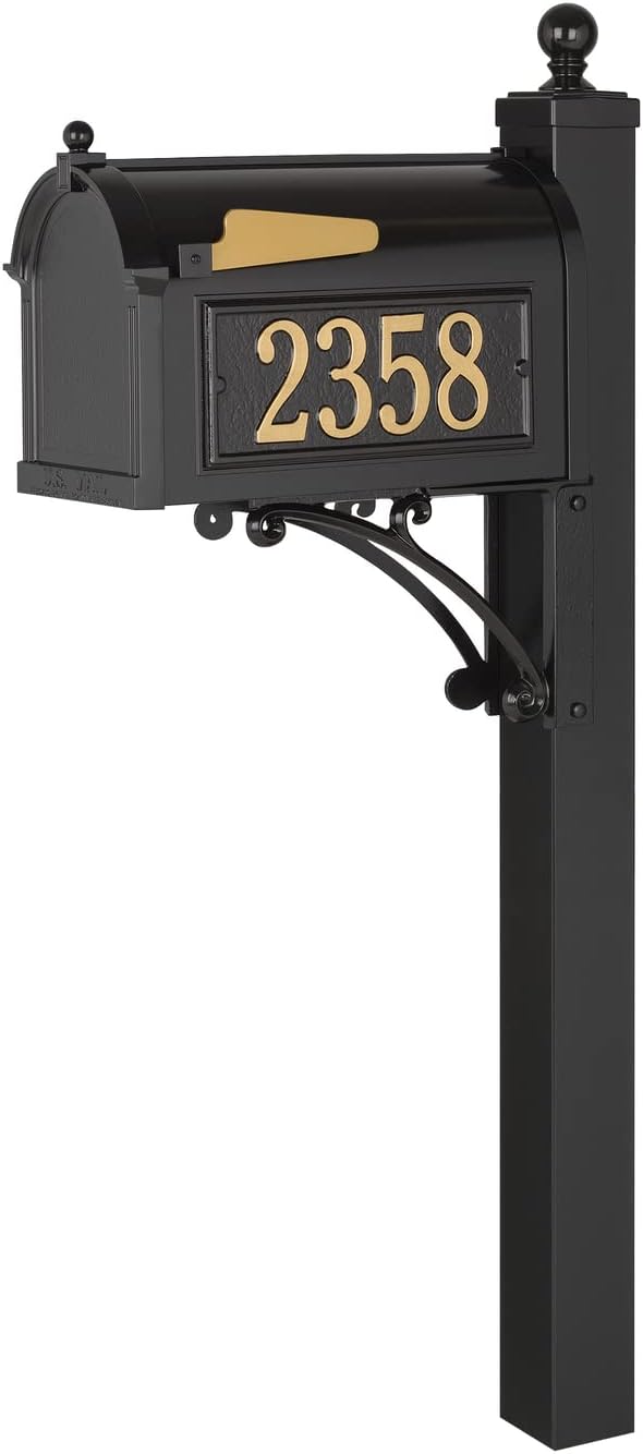 Whitehall Deluxe Streetside Mailbox Package,Black,Extra Large,70726