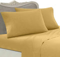 Rayon from Bamboo 4 (Four) Piece Luxurious 1500 Thread Count Queen Size Goose Down Alternative Comforter Set, Gold Solid Color, 1500 TC - 750FP - 50Oz.