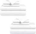 Bluemoon Homes Egyptian Cotton Sheets Cal King Size Pack of 2-4 Piece Sheet Set All Around Elastic 18' Deep Fitted Sheet, Extra Soft Bed Sheets - White Cal King Bedding Set