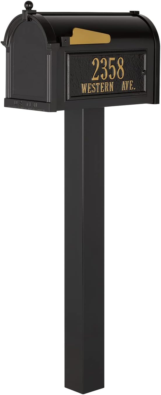 Whitehall Premium Mailbox Package - Black, Extra Large