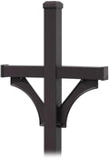 Salsbury Industries 4872BLK Deluxe 2 Sided in Ground Mounted Mailbox Post for Two Mailboxes, Black