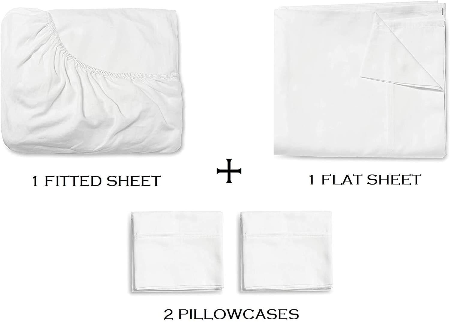 Shabby Chic Ruffle Sheets Set King Size, 4-Piece French Country Bedding 100% Egyptian Cotton Vintage Bed Sheet Set 15 Inch Deep Pockets Ruffled Bed Sheets White Solid