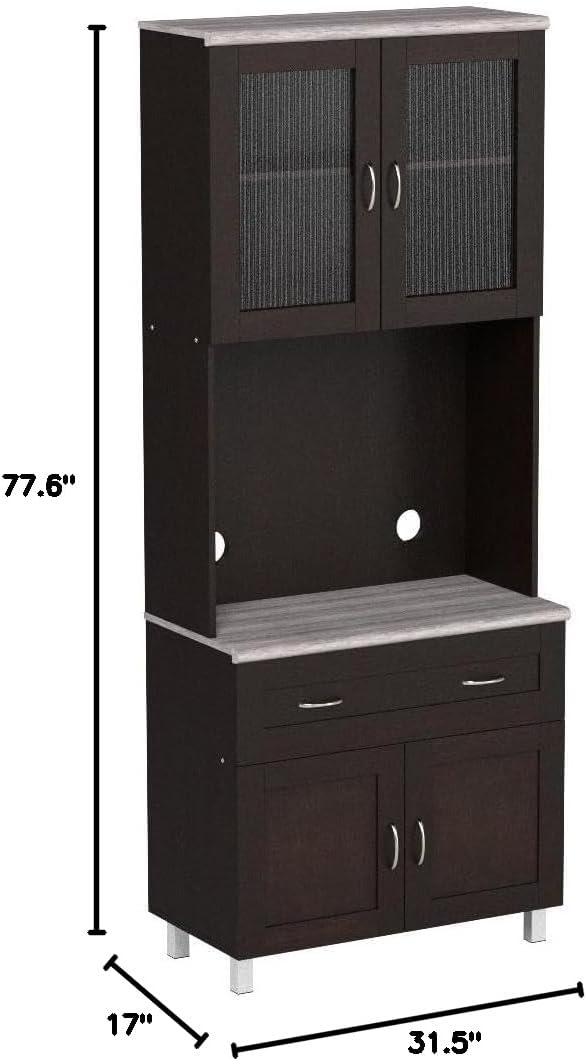 HODEDAH IMPORT Kitchen Cabinet, Chocolate