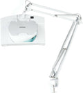AmScope - Heavy-Duty 2.25X Magnification Large Rectangular Glass Magnifying Lamp with Adjustable Arm and Desk Clamp -MAGFLU-8069D-1C