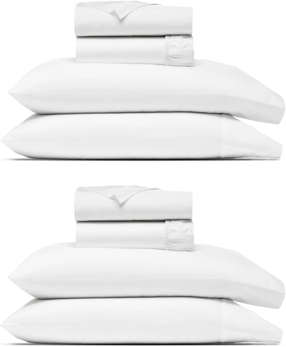 THREAD SPREAD 100% Egyptian Cotton Full Size Sheet Set - 1000 Series Paradise Collection Full Size Sheets Set, (White, Pack of 2), 16' Deep Pocket, Cooling Sateen Weave Ultra Luxury Bedsheets