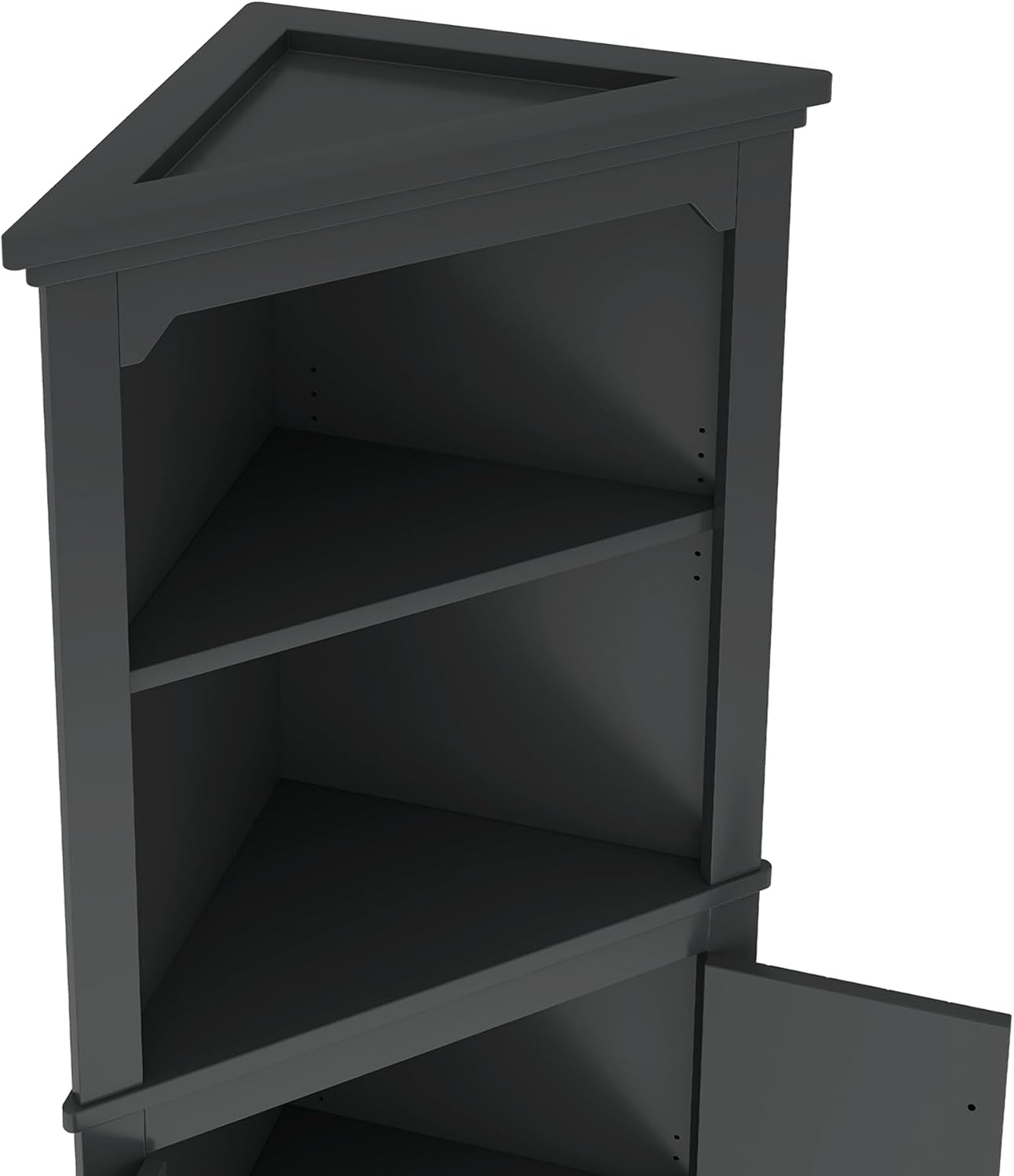 Bellemave Triangle Corner Storage Cabinet, 69.4'' H Tall Bathroom/Kitchen Cabinet with Doors & Shelves, Space-Saving Furniture for Small Spaces (Black)