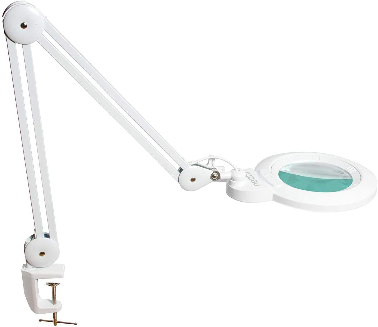 Neatfi XL Bifocals 1,200 Lumens LED Magnifying Lamp with Clamp, 3 Light Modes, Correlated Color Temperature Control (3000K-4500K-6000K), 12W, 120 Pcs SMD LED (White, 6 Inch Lens)