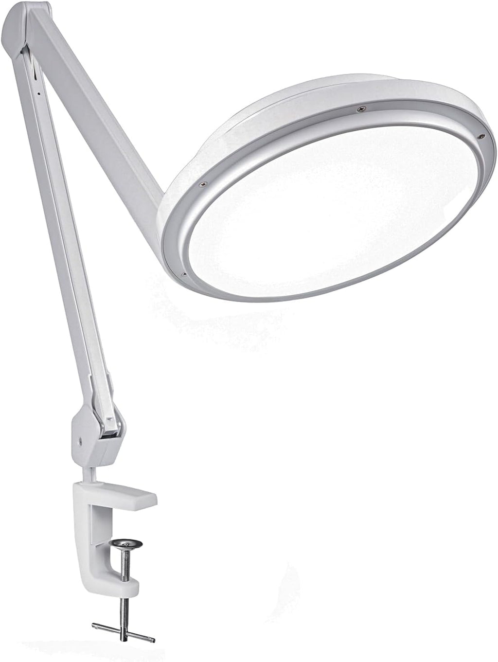 30W LED Desk Lamp with Clamp, 95+CRI, 5 CCT Modes & Dimmable, High CRI>95, Flexible Adjustable Task Light for Office, Makeup, Workbench, Crafts(White)