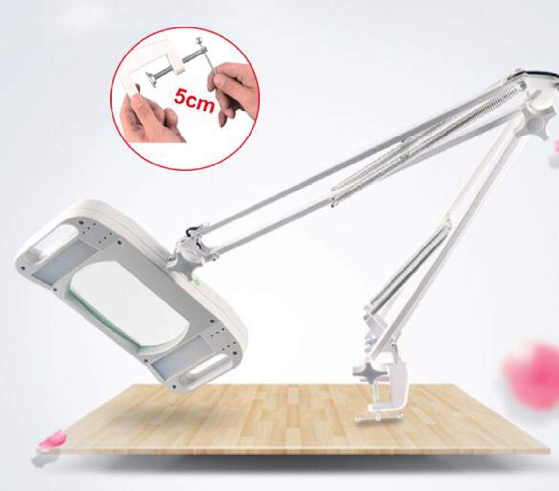 Magnifier, Led Magnifying Lamp with Clamp, with Adjustable Swivel Arm Light, 10X Magnifier Vertical Desk Magnifying Lamp Light Beauty Adjustable Beauty Stand Salon Tattoo Nail Skin