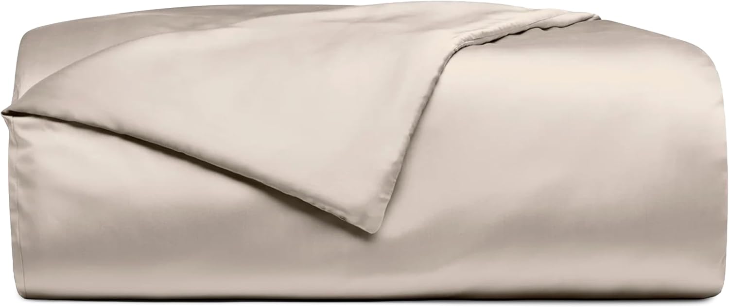 Cozy Earth Luxury Duvet Cover Queen - 100% Viscose from Bamboo - Ultra-Soft, Cooling & Lightweight Duvet Cover - Temperature-Regulating Bedding with Concealed Zip & Interior Snap Closures - Driftwood
