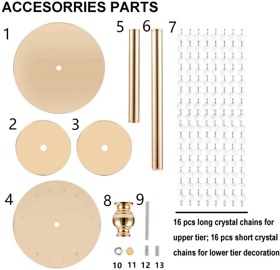 NUPTIO 10 Pcs 23.75 inches Gold Vases for Centerpieces Tall Crystal Metal Vase Flower Stand Holders Wedding Centerpiece Chandelier for Reception Tables Wedding Supplies