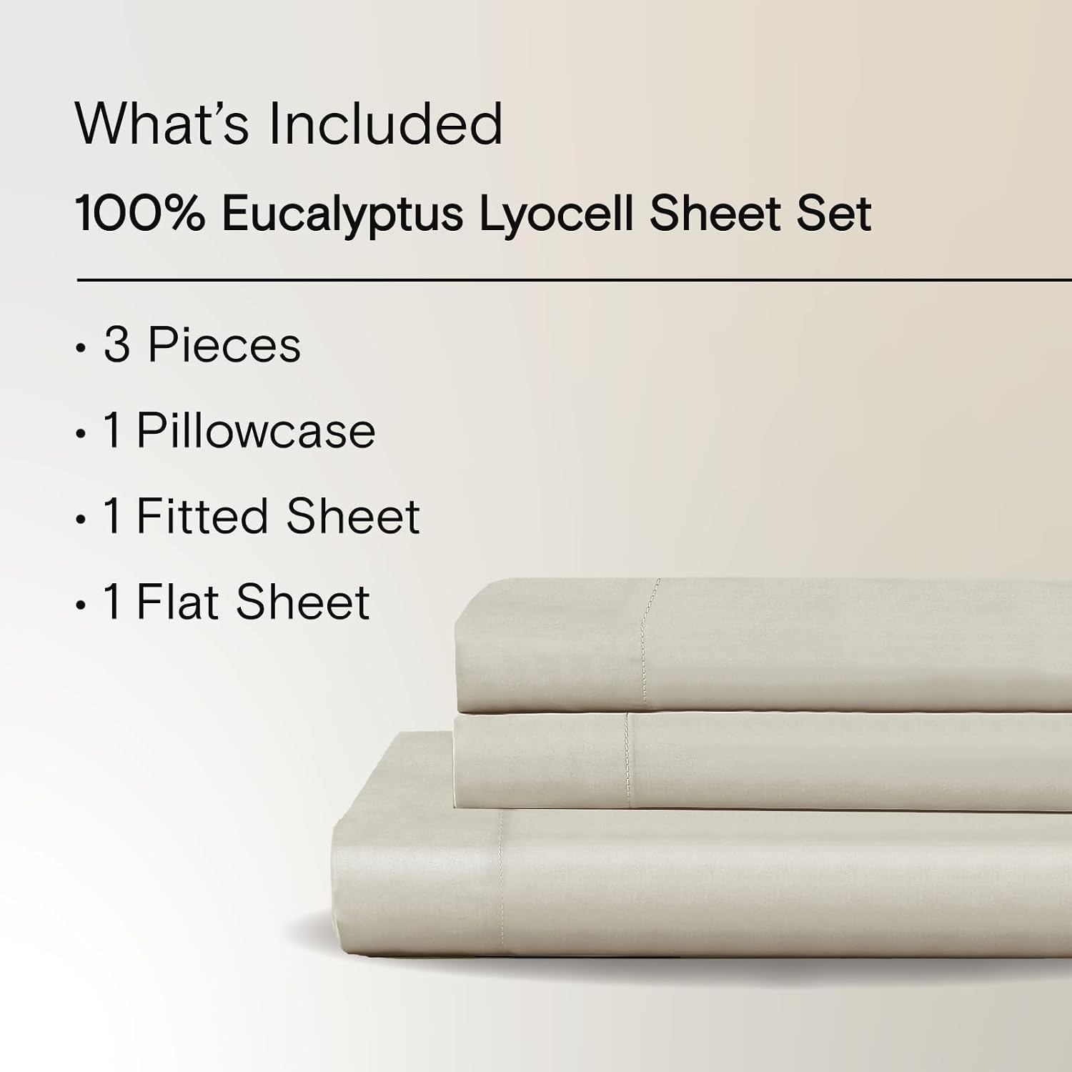Sijo AiryWeight Tencel Sheet Set, 100% Lyocell Derived from Eucalyptus, Buttery Soft, Architectural Digest Best Cooling Sheets Winner - 3pc - 1 Pillowcase 1 Fitted 1 Top (Fog, Twin XL)