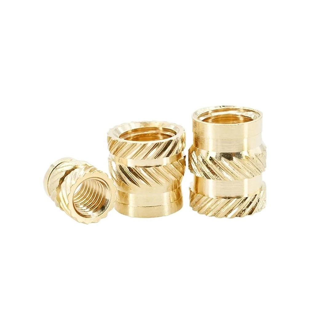 Brass Knurled Nuts,Threaded Inserts, 500Pcs M3 M4 Threaded Insert Nut Brass Knurled Hot Melt Heat Press Nutsert Embedded Copper Insertnut for Printer(Length 8mm,M3(OD5mm))