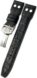 20mm 21mm 22mm Rivet Calfskin Leather Watch Band Fit for IWC Big Pilot IW5009 Spitfire IW3777 Le Petit Prince Mark Strap (Color : Blue, Size 22mm)