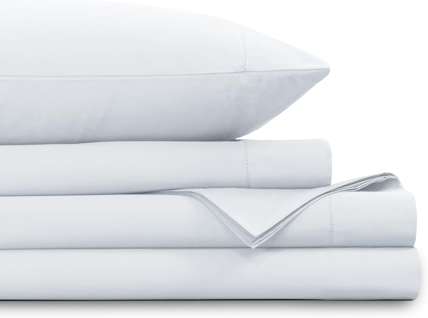 Tribeca Living 1000 Thread Count Egyptian Cotton Sheets Queen Size - Silky Smooth Sateen Weave for Luxurious Sleep - 22 Inch Deep Pocket 4-Piece Set in White