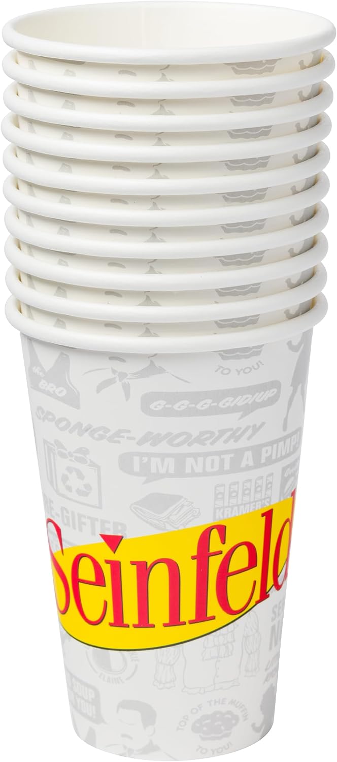 Silver Buffalo Seinfeld TV Series 60 Pack Partyware Disposable Paper Plates, Napkins, and Cups (Pack of 360)