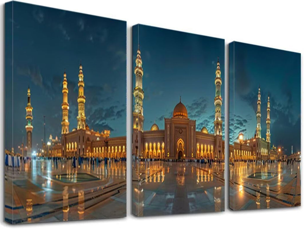 3 Pack Mecca Diamond Art Kits for Adults, 5D Temple Diamond Painting Kits for Adults Beginners, DIY Full Round Drill Dimond Art Paintings, Gem Arts Crafts Kit for Home Wall Decor, 24x32 Inch, F-37
