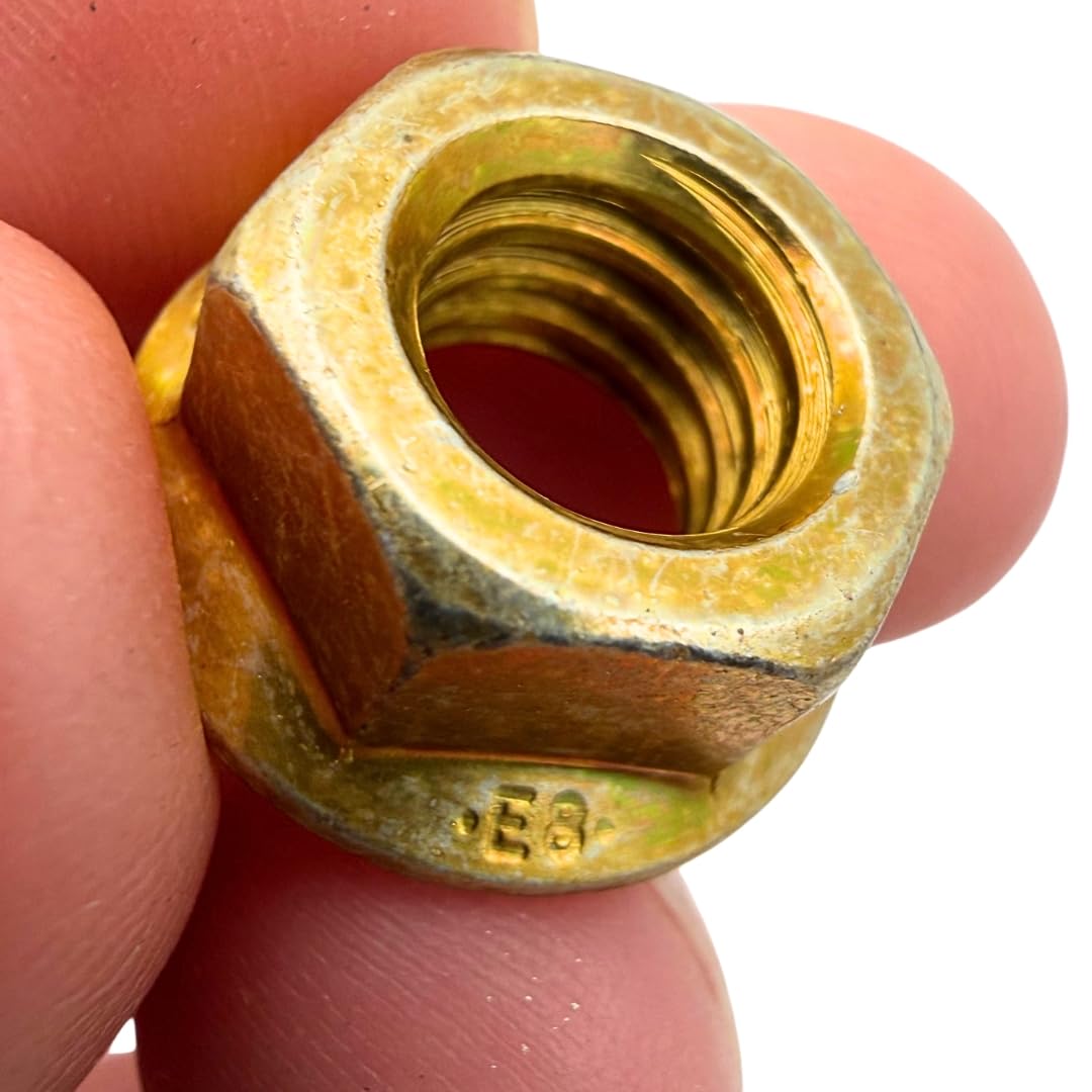 3/8'-16 Serrated Flange Nuts (1,900 Case) – Grade 8 Mechanical Locking Nuts Coarse Thread for Vibration & Shock SAE J995 0.375'