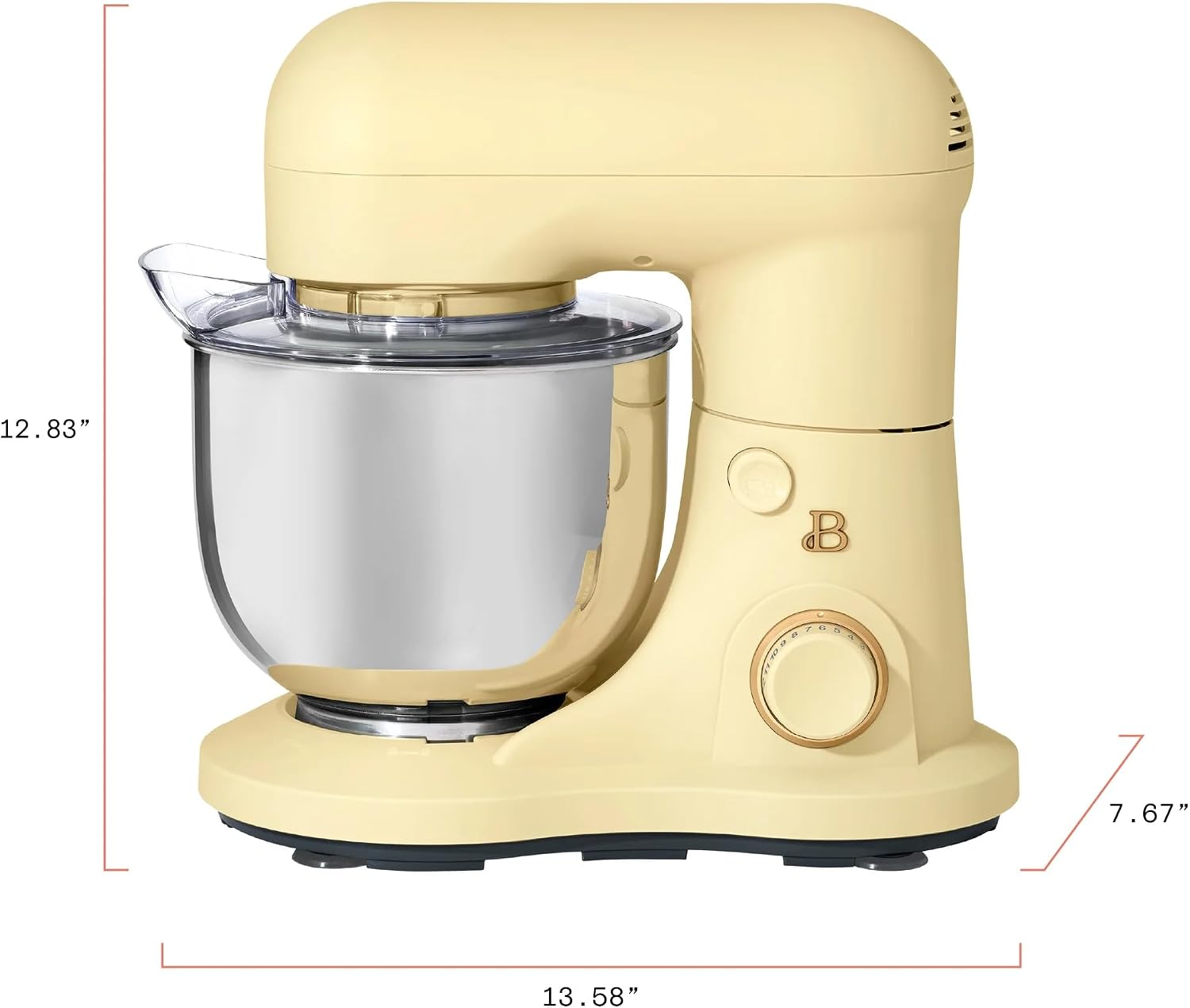 3.5 Qt Stand Mixer, 300W Powerful Motor, Tilt-Head Design with Stainless Steel Bowl, 12 Speeds, Includes Dough Hook Whisk Beater for Baking Mixing (Buttercream)