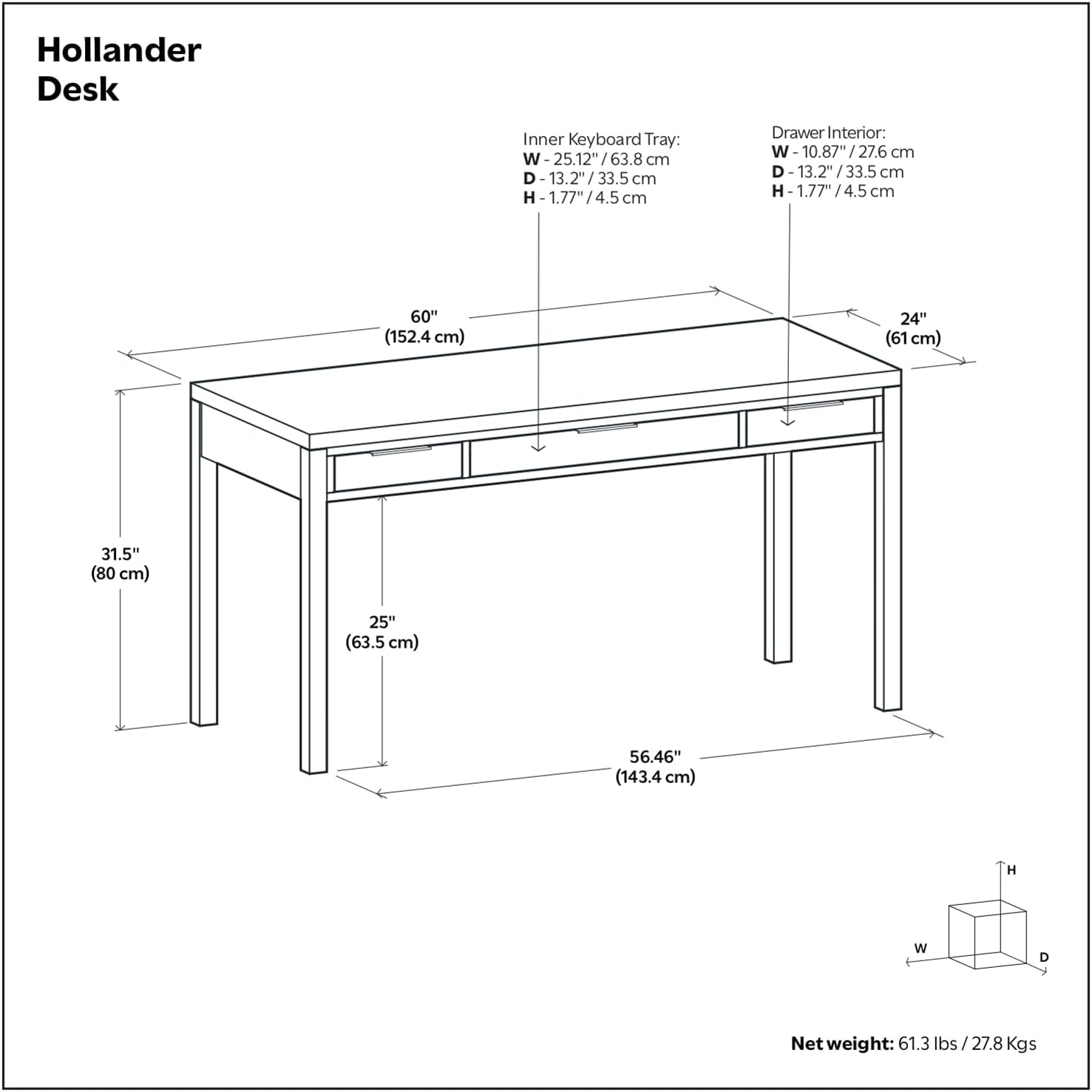 SIMPLIHOME Hollander Desk - 60 Inch Wide Solid Wood Writing Desk in Dark Brown Walnut, Contemporary Home Office Computer Table for Workspace or Study with 2 Drawers and Flip-Down Keyboard Tray